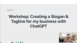 Video thumbnail: Creating a Slogan & Tagline for my business with ChatGPT