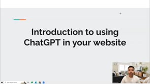 Video thumbnail: Introduction to using ChatGPT in your website