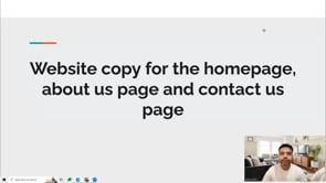 Video thumbnail: Website copy for the homepage, about us page 
