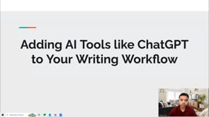 Video thumbnail: Adding AI Tools like ChatGPT to Your Writing Workflow