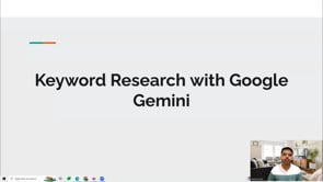 Video thumbnail: Keyword Research with Google Gemini