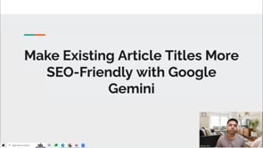 Video thumbnail: Make Existing Article Titles More SEO-Friendly