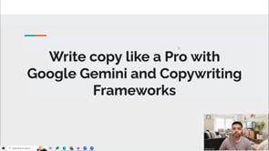 Video thumbnail: Write copy like a Pro with Google Gemini 