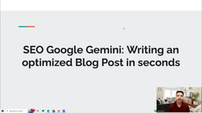 Video thumbnail: SEO Google Gemini: Writing an optimized Blog Post in seconds