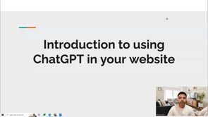 Video thumbnail: Introduction to using ChatGPT in your website
