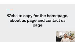 Video thumbnail: Website copy for the homepage, about us page