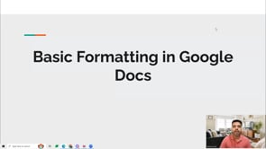 Video thumbnail: Basic Formatting in Google Docs
