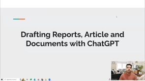 Video thumbnail: Drafting Reports, Article and Documents with ChatGPT