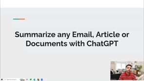 Video thumbnail: Summarize any Email, Article or Documents with ChatGPT