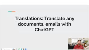 Video thumbnail: Translations: Translate any documents, emails with ChatGPT