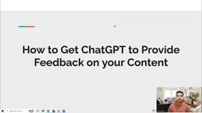 Video thumbnail: How to Get ChatGPT to Provide Feedback on your Content