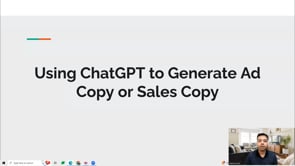 Video thumbnail: Using ChatGPT to Generate Ad Copy or Sales Copy