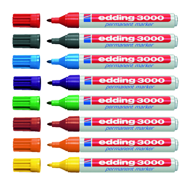 Viltstift edding 3000 rond 1.5-3mm blauw