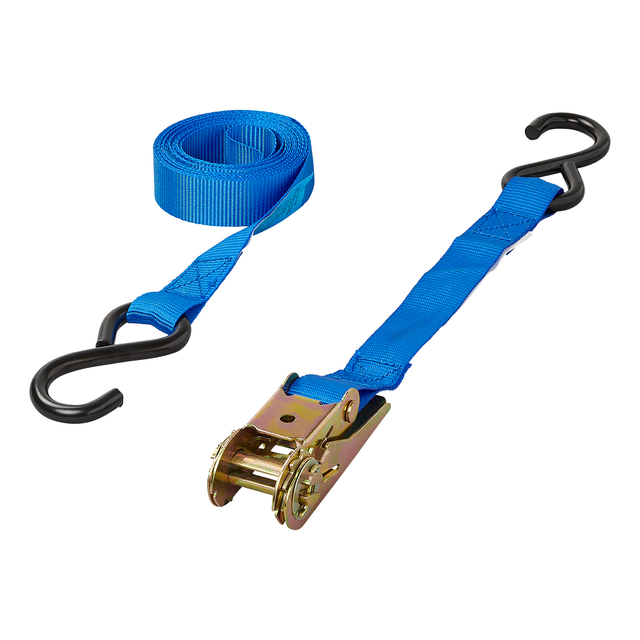 Spanband ProPlus blauw met ratel en 2 haken 3,5m