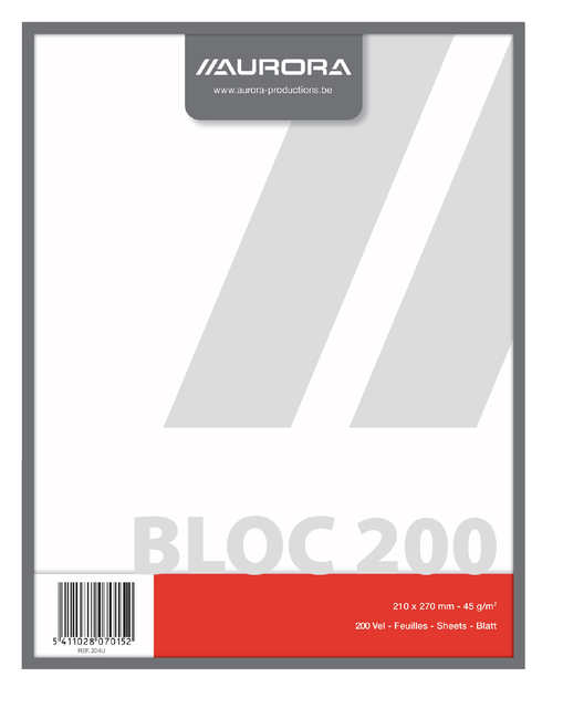 Kladblok Aurora 210x270mm blanco 200 vel 45gr