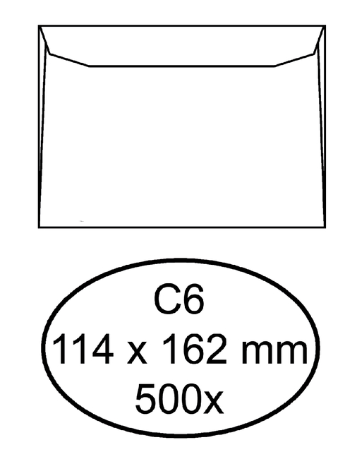 Envelop Quantore bank C6 114x162mm wit 500stuks