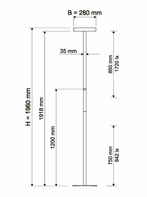 Vloerlamp MAUL Juvis LED dimbaar beweging- daglichtsensor hg 195cm aluminium