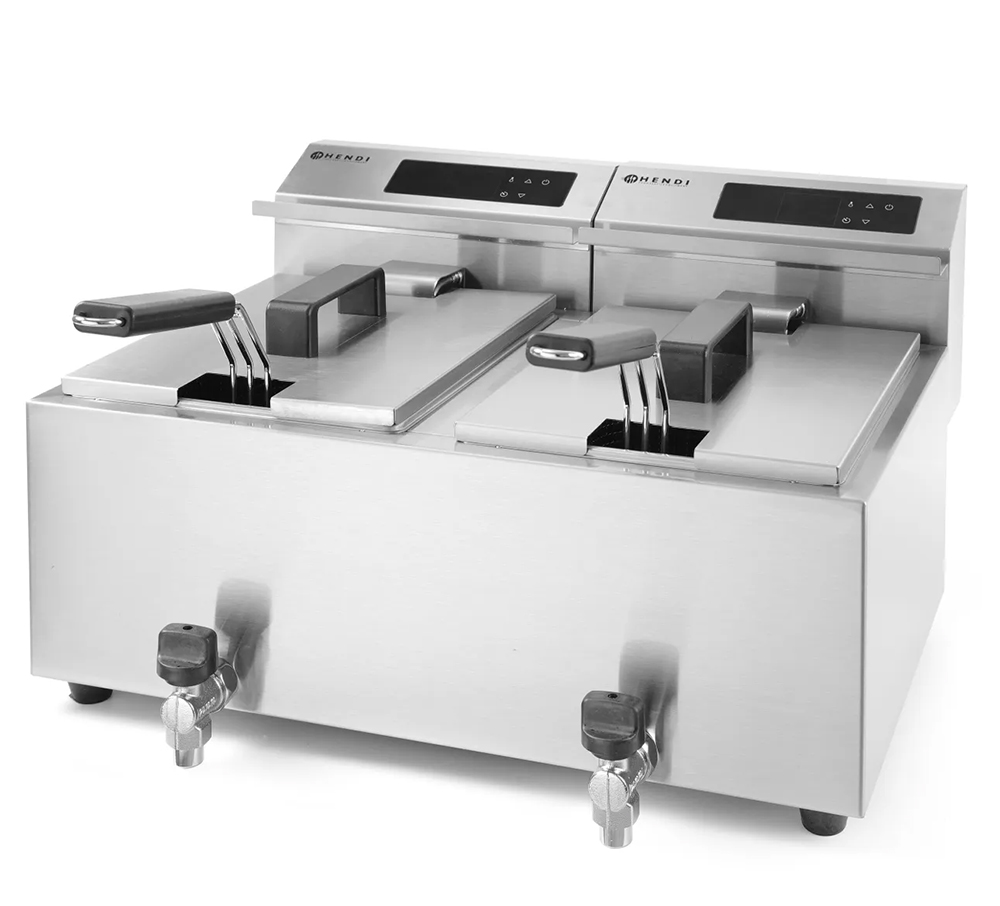 Friteuse Profi Line met aftapkraan digitaal - 2 x 8 l