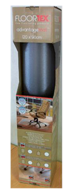 Stoelmat Floortex PVC 120x90cm voor zachte vloeren retailpak