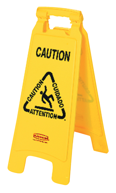Waarschuwingsbord wet floor caution 67x28x4cm geel
