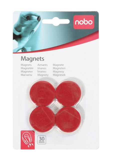 Magneet Nobo 30mm 700gr rood