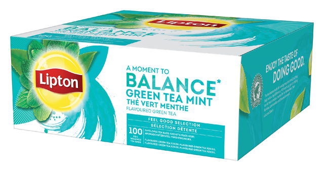 Thee Lipton Balance Green tea mint 100stuks