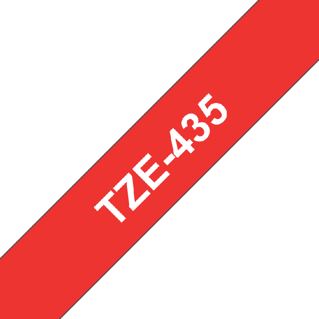 Labeltape Brother P-touch TZE-435 12mm wit op rood