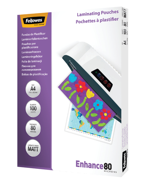 Lamineerhoes Fellowes A4 2x80micron mat 100stuks