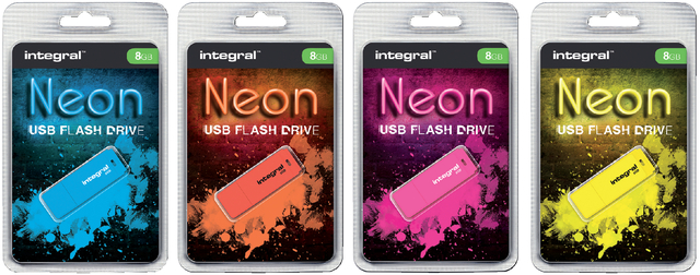 USB-stick 2.0 Integral 16Gb neon roze