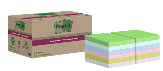 Memoblok 3M Post-it 622 RSS12COL 47,6x47,6mm colour notes