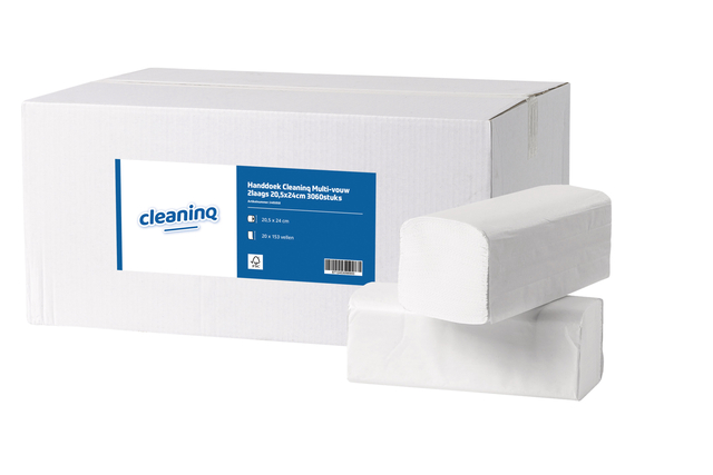 Handdoek Cleaninq Multi-vouw 2laags 24x20.5cm 3060stuks