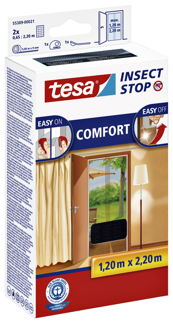 Insectenhor tesa® Insect Stop COMFORT deur 2x 0,65x2,50m zwart