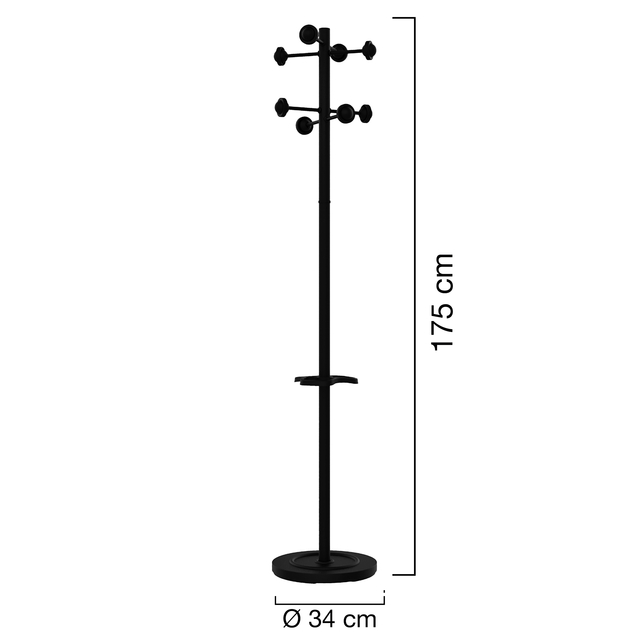 Kapstok Unilux Accueil staand zwart