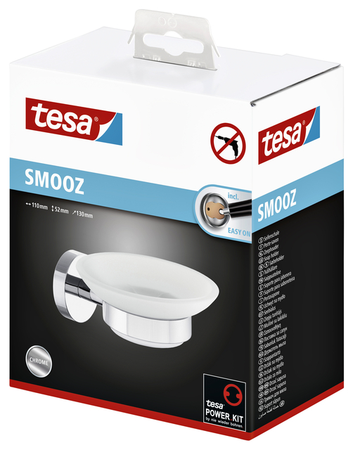 Zeephouder Tesa Smooz 40324 chroom/glas