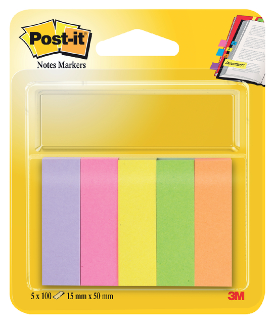 Markeerstrook Post-it 670 15x50mm papier assorti