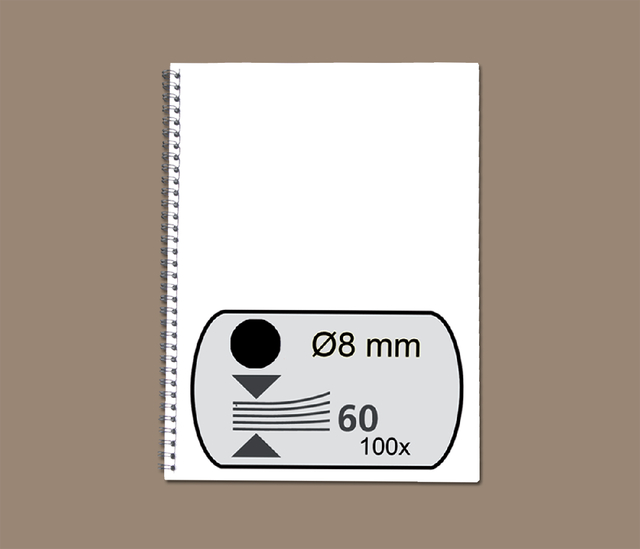 Draadrug GBC 8mm 34-rings A4 zwart 100stuks