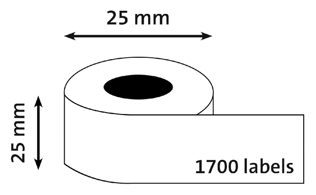 Etiket Dymo labelwriter 1933083 25mmx25mm doos à 2 rollen à 850 stuks