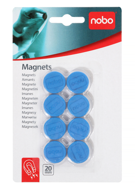 Magneet Nobo 20mm 120gr blauw