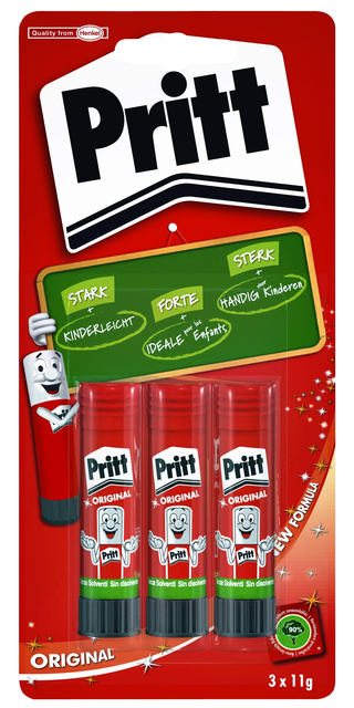 Lijmstift Pritt 11gr blister à 3 stuks