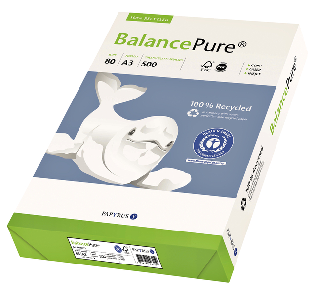 Kopieerpapier Balance Pure A3 80gr wit 500vel