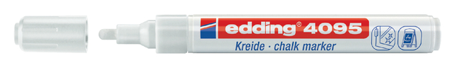 Krijtstift edding 4095 rond 2-3mm wit blister à 2 stuks