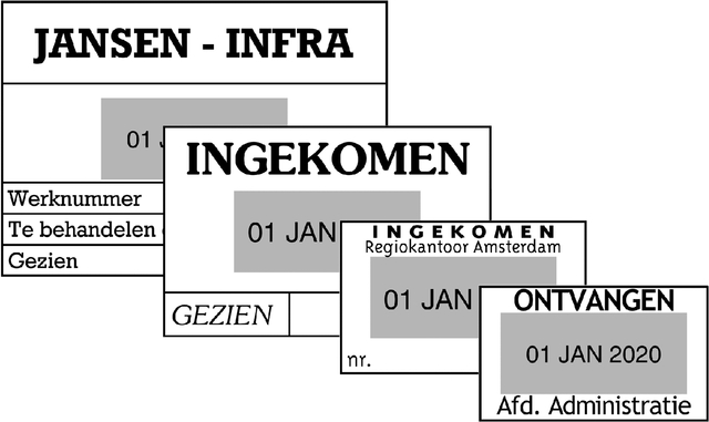 Woord-datumstempel Colop 2160 personaliseerbaar 24x41