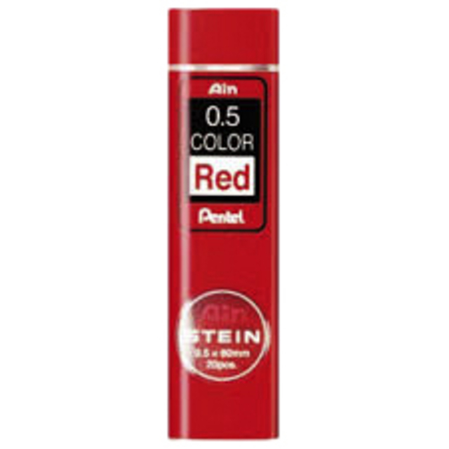 Potloodstift Pentel 0.5mm rood  koker à 20 stuks