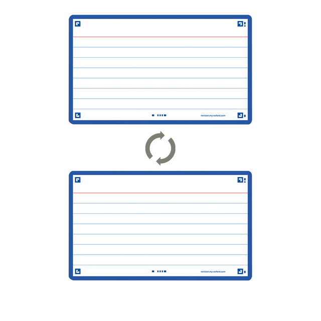 Flashcard Oxford 2.0 75x125mm 80vel 250gr lijn blauw