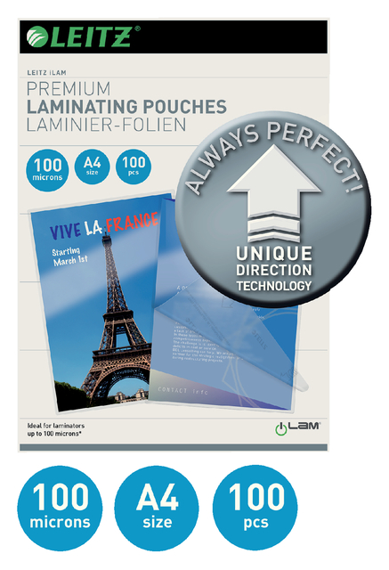 Lamineerhoes Leitz iLAM A4 2x100micron 100stuks