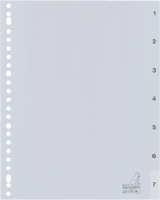 Tabbladen Kangaro 23-gaats G407CM 1-7 genummerd grijs PP