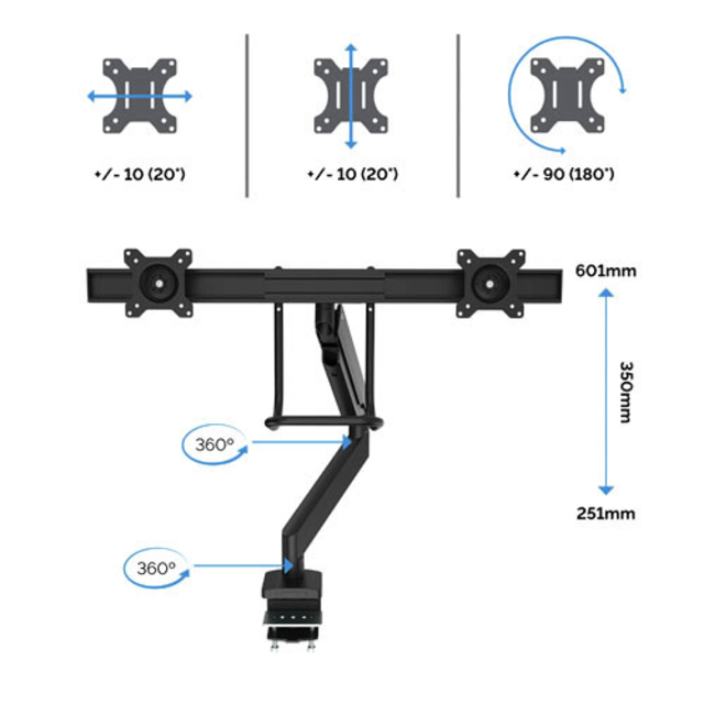 Monitorarm Fellowes Eppa Crossbar wit