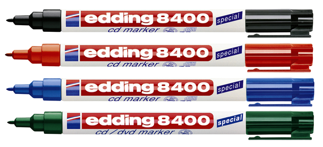 Cd marker edding 8400 rond 0.5-1.0mm assorti etui à 4 stuks