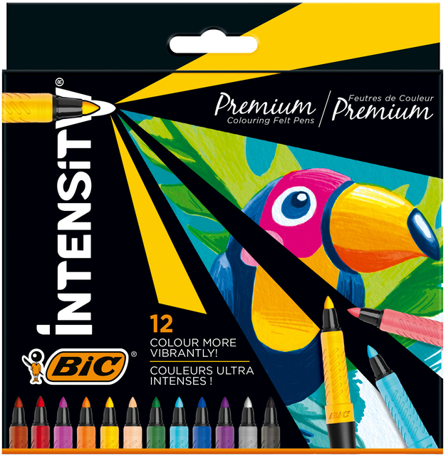 Kleurstiften Bic Intensity Premium assorti etui à 12 stuks