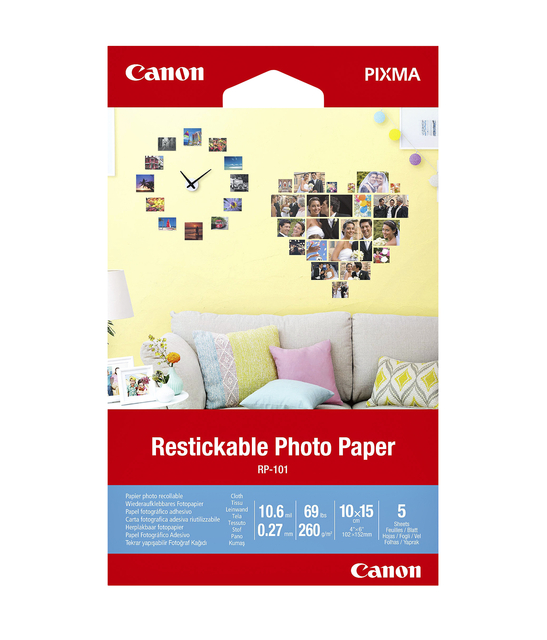 Fotopapier Canon RP-101 verwijderbare fotostickers 10x15cm 5vel